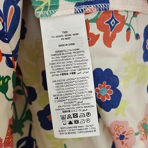 Boden Flame Scarlet Diamond Terrace Alicia Red and Pink Floral Blouse Size 8 - Picture 15 of 16